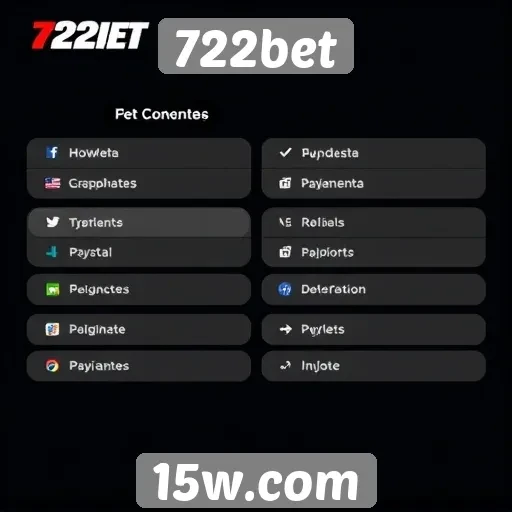 Comparativo de métodos de pagamento oferecidos na 722bet